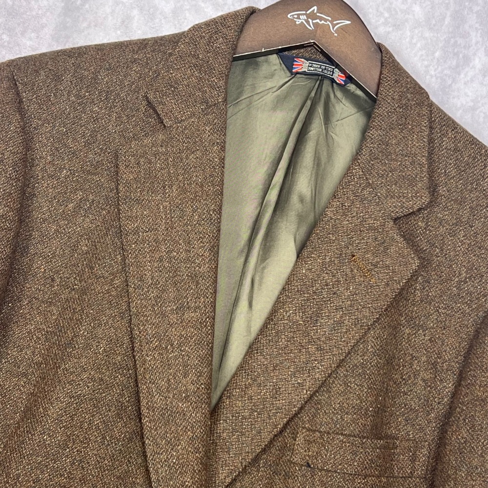 Austin Reed Brown Tweed Sport Coat with Olive Lining